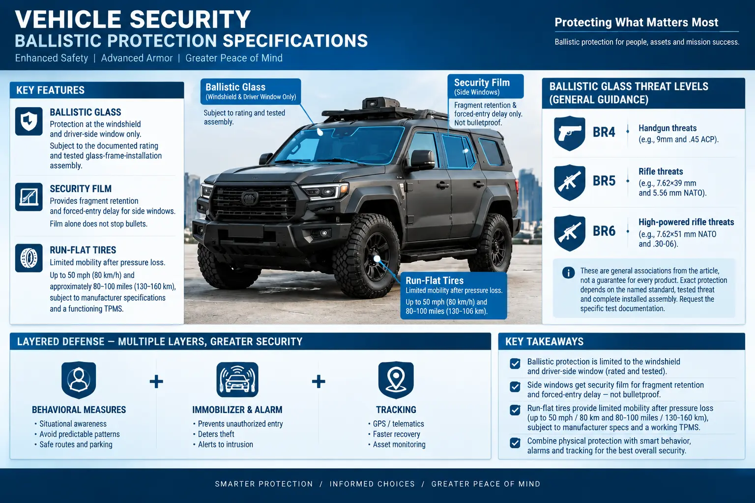 Vehicle security ballistic protection specifications
