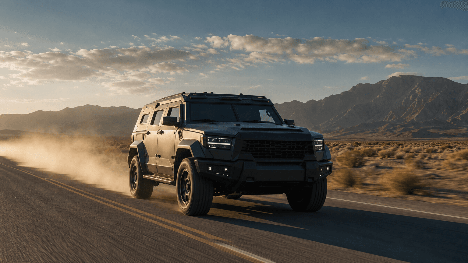SUV familial sur une route dégagée